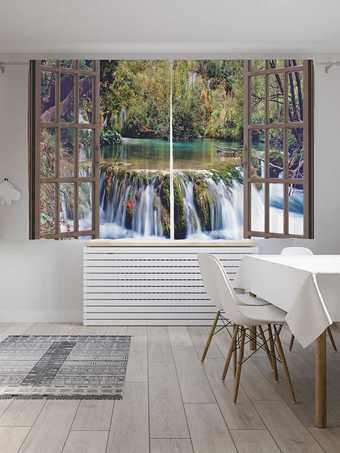 Комплект штор JoyArty Окно на водопаде 1.45x1.8 м pox_16505_145x180 (2 шт)