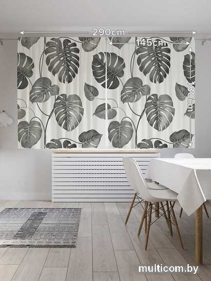 Комплект штор JoyArty Ребристые листья 1.45x1.8 м pox_13581_145x180 (2 шт)