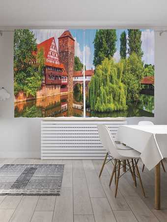 Комплект штор JoyArty Речные балконы Oxford DeLux 1.45x1.8 м (2 шт)