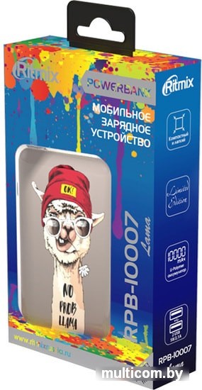 Портативное зарядное устройство Ritmix RPB-10007 (лама)