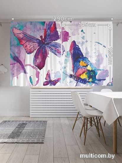 Комплект штор JoyArty Красочный креатив с бабочками 1.45x1.8 м pox_15896 (2 шт)