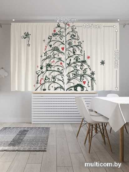 Комплект штор JoyArty Елка с подарками Oxford DeLux 1.45x1.8 м (2 шт)