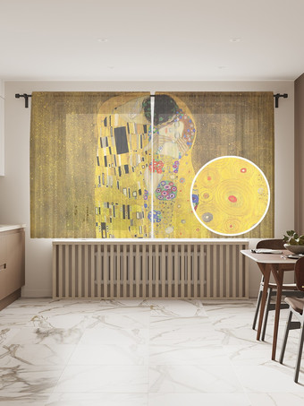 Комплект штор JoyArty Густав Климт Поцелуй 1.45x1.8 м tul_4889_145x180 (2 шт)