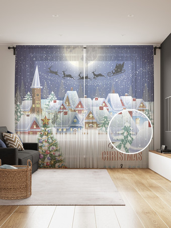 Комплект штор JoyArty Снежный городок 1.45x2.65 м tul_20307_145x265 (2 шт)