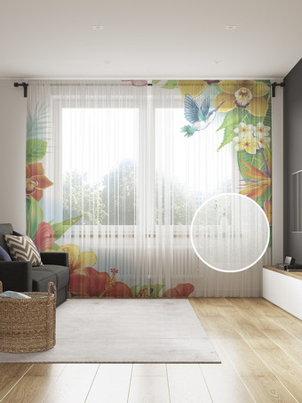 Комплект штор JoyArty Активный колибри 1.45x2.65 м tul_12399_145x265 (2 шт)