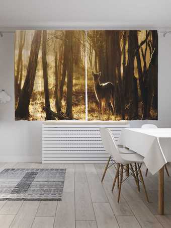 Комплект штор JoyArty Олененок в лесу 1.45x1.8 м pox_35748_145x180 (2 шт)