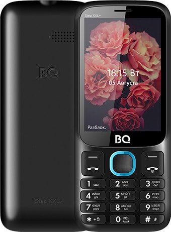 Кнопочный телефон BQ BQ-3590 Step XXL+ (черный/голубой)