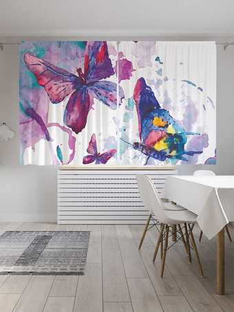 Комплект штор JoyArty Красочный креатив с бабочками 1.45x1.8 м pox_15896 (2 шт)