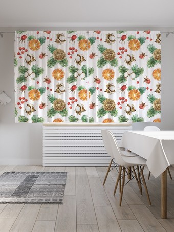 Комплект штор JoyArty Рождественский натюрморт Oxford 1.45x1.8 м pox_380833 (2 шт)