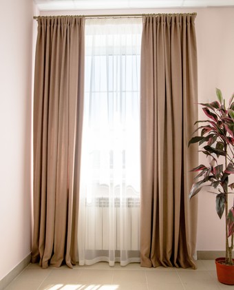 Комплект штор Decoretto Канвас теплый КТП-K33 2.25x2.6 м (песочный, 2 шт)