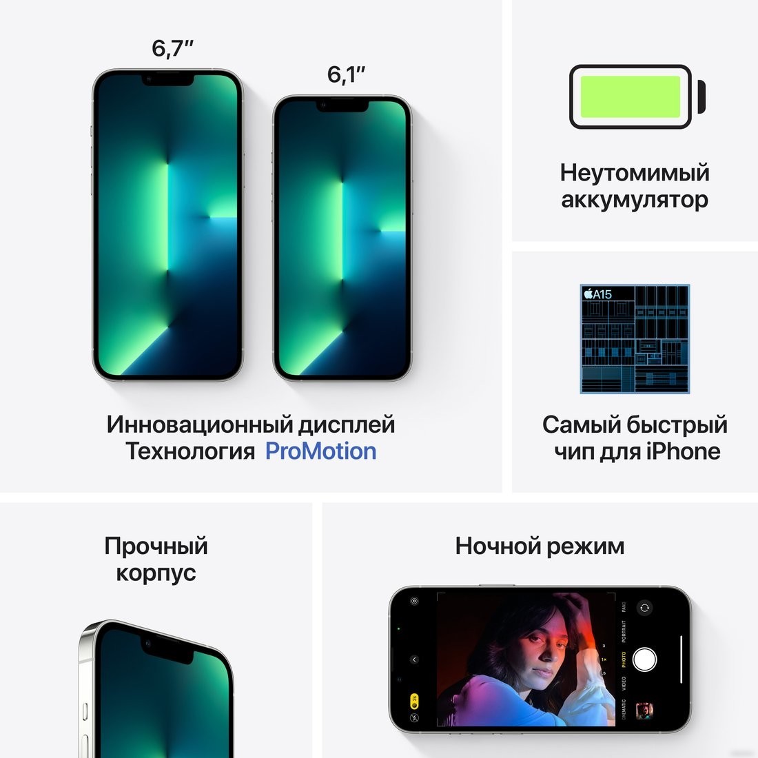 Телефон Apple iPhone 13 Pro 256GB (серебристый)