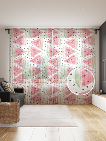 Комплект штор JoyArty Свежесть арбуза 1.45x2.65 м tul_50086_145x265 (2 шт)