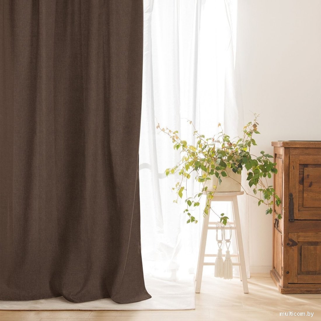 Штора Волшебная ночь Рогожка 200x270 772365 (шоколад)