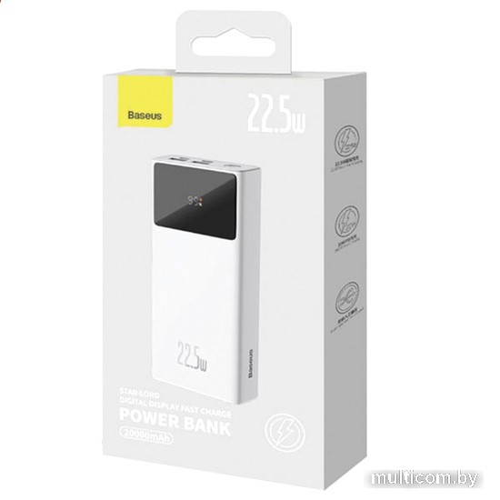Внешний аккумулятор Baseus Star-Lord Digital Display Fast Charge 20000mAh (белый)