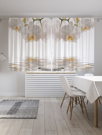 Комплект штор JoyArty Орхидея ожидает Oxford DeLux 1.45x1.8 м (2 шт)