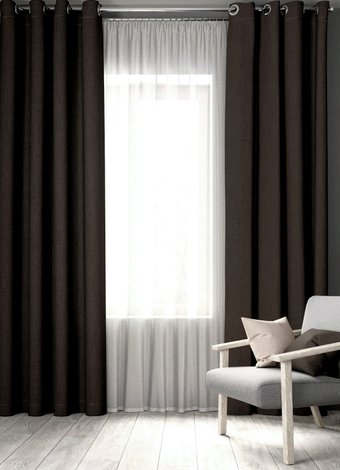 Комплект штор Loon Латте на люверсах GO.LUV.LAT-2 (коричневый)