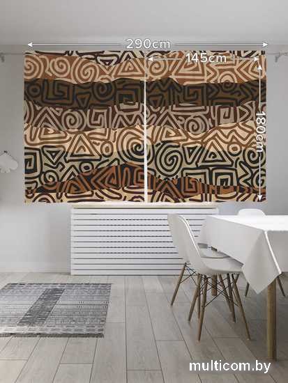 Комплект штор JoyArty Волны пэчворк 1.45x1.8 м pox_36590_145x180 (2 шт)