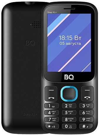 Кнопочный телефон BQ BQ-2820 Step XL+ (черный/голубой)