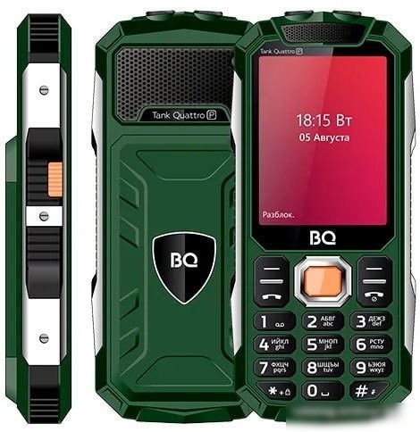 Кнопочный телефон BQ BQ-2817 Tank Quattro Power (зеленый)