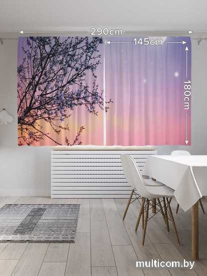 Комплект штор JoyArty Луна в закате 1.45x1.8 м pox_38833_145x180 (2 шт)