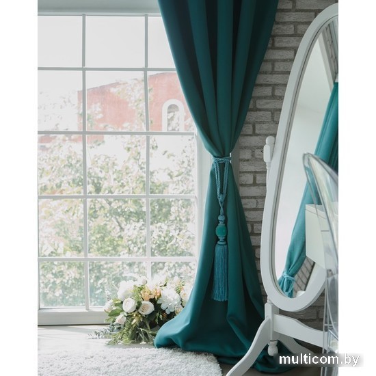 Штора Этель 4292694 2.5x2.65 м (изумрудный, 1 шт)