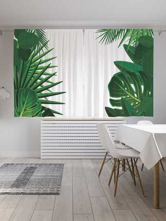 Комплект штор JoyArty Лиственная композиция 1.45x1.8 м pox_13294_145x180 (2 шт)