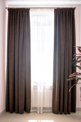 Комплект штор Decoretto Канвас горький шоколад КГШ-K110 2.25x2.6 м (коричневый, 2 шт)