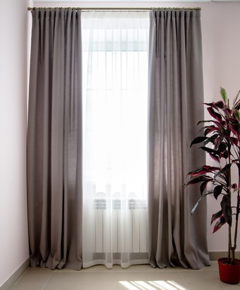 Комплект штор Decoretto Канвас основной КСО-K27 2.25x2.6 м (серый, 2 шт)