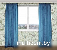 Комплект гардин Delfa СТШ/Д-050 Voile/8816 (200x270, синий)