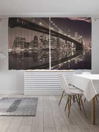 Комплект штор JoyArty Мостовые огни Oxford DeLux 1.45x1.8 м (2 шт)