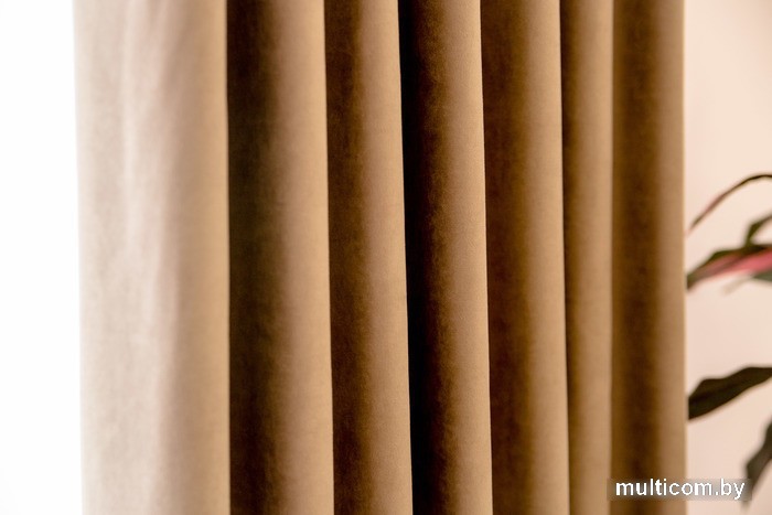 Комплект штор Decoretto Нубук мягкий НМП-K8 1.25x2.5 м (коричневый, 2 шт)