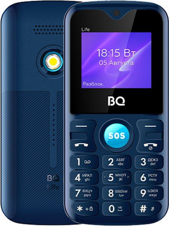 Кнопочный телефон BQ BQ-1853 Life (синий)