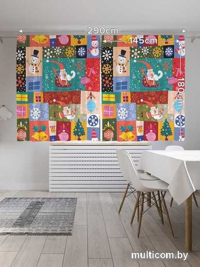Комплект штор JoyArty Встречай новый год Oxford DeLux 1.45x1.8 м (2 шт)