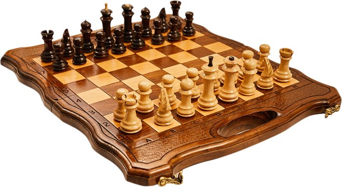 Шахматы/шашки/нарды Haleyan Резные 40 с ручкой kh130-4