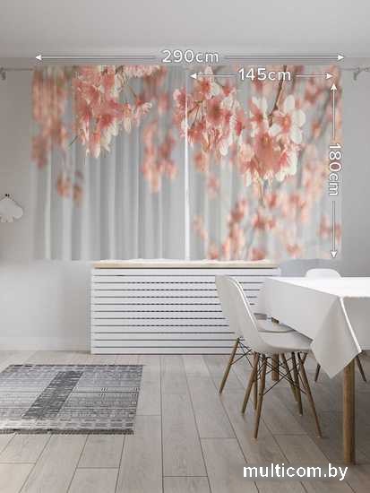 Комплект штор JoyArty Вишня под небом 1.45x1.8 м pox_43667_145x180 (2 шт)