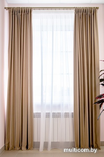 Комплект штор Decoretto Нубук песок пустыни НПП-K6 1.25x2.5 м (песочный, 2 шт)