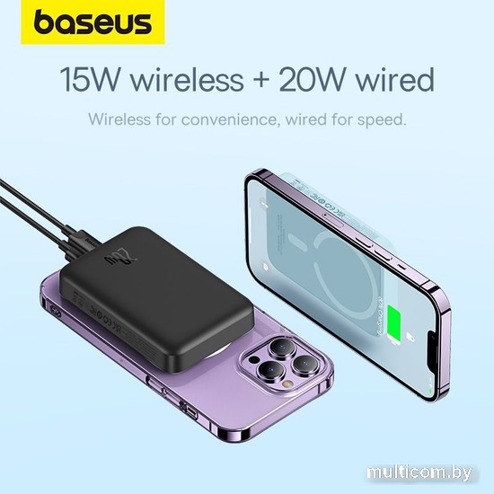 Внешний аккумулятор Baseus Magnetic Mini Air Wireless Fast Charge Power Bank 20W 10000mAh (черный)