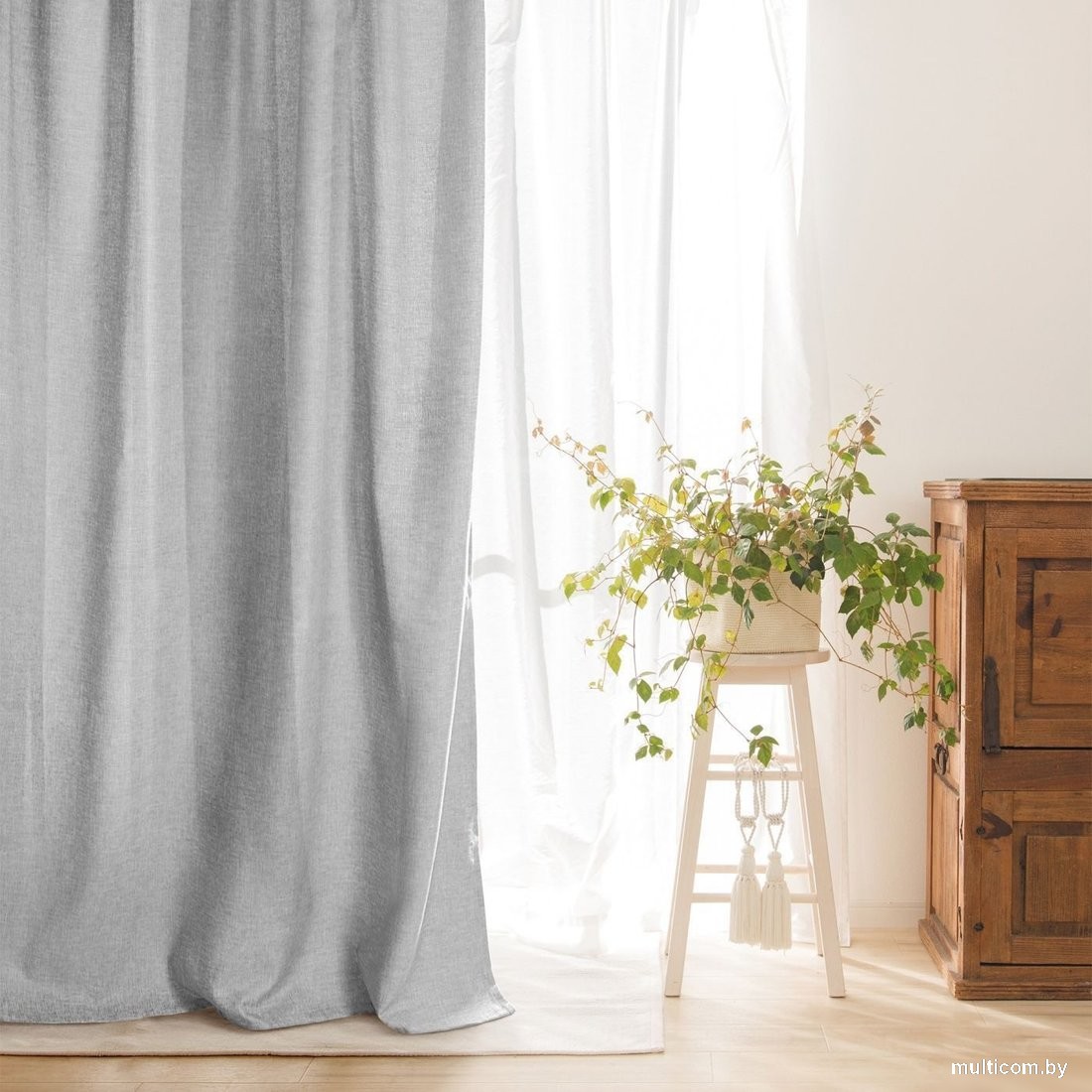 Штора Волшебная ночь Рогожка 200x270 779400 (пепельно-серый)