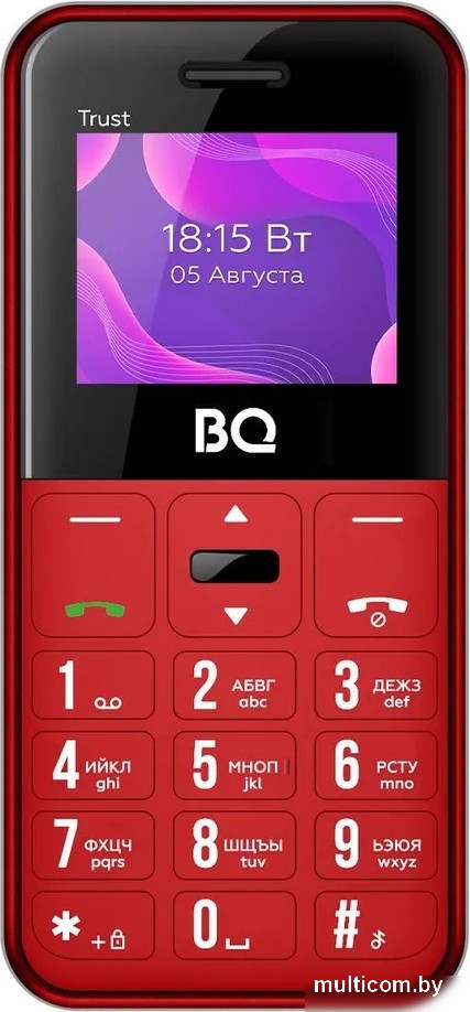 Кнопочный телефон BQ BQ-1866 Trust (красный)