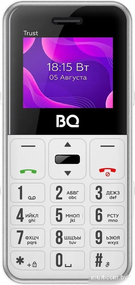 Кнопочный телефон BQ BQ-1866 Trust (белый)
