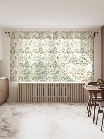 Комплект штор JoyArty Ветки хвои 1.45x1.8 м tul_185484_145x180 (2 шт)