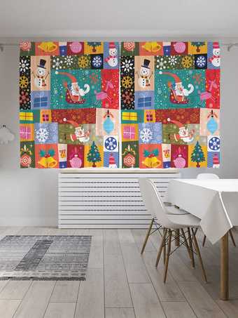 Комплект штор JoyArty Встречай новый год Oxford DeLux 1.45x1.8 м (2 шт)