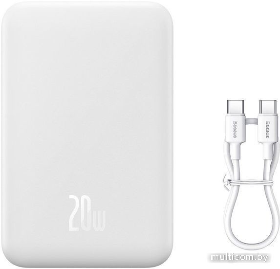 Внешний аккумулятор Baseus Magnetic Mini Wireless Fast Charge Power Bank 20W 20000mAh (белый)