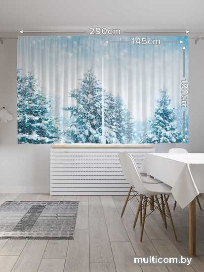 Комплект штор JoyArty Зима в лесу 1.45x1.8 м p_44969_145x180 (2 шт)