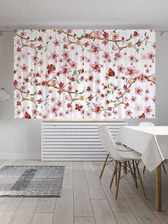 Комплект штор JoyArty Мир с бабочками Oxford DeLux 1.45x1.8 м (2 шт)