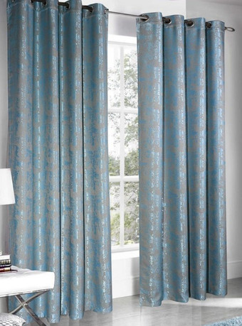 Комплект штор Nivasan Мрамор 10 на люверсах 1.5x2.6 м (бирюзовый)