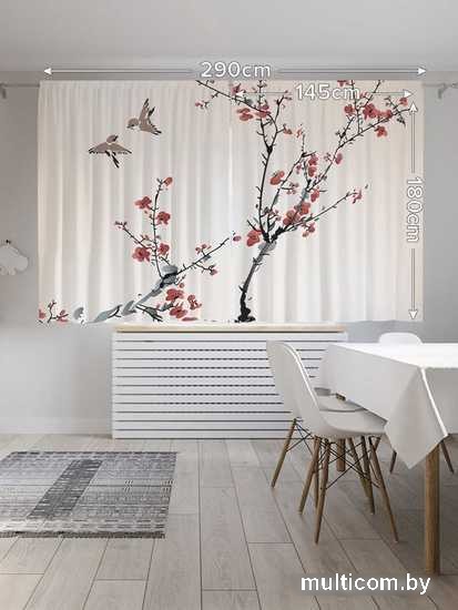 Комплект штор JoyArty Жажда цветения Oxford DeLux 1.45x1.8 м (2 шт)