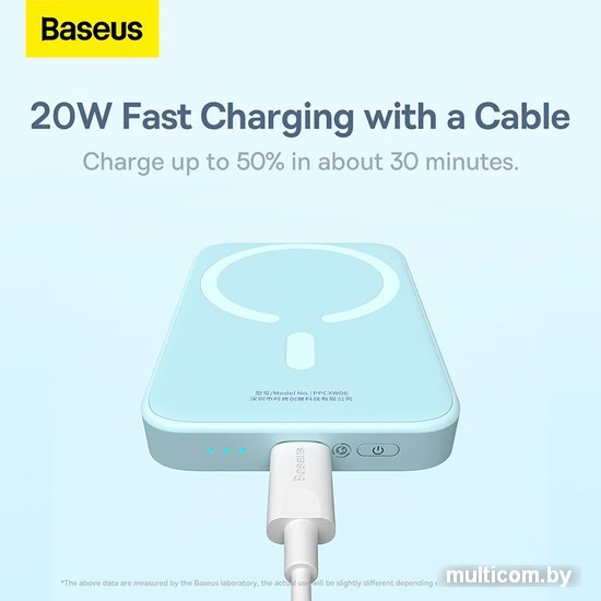 Внешний аккумулятор Baseus Magnetic Wireless PPCX020002 6000mAh (белый)