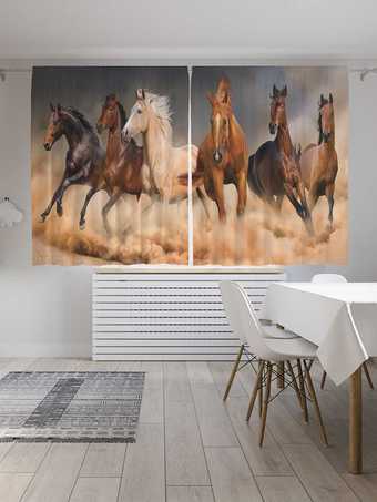 Комплект штор JoyArty Пустынные скакуны 1.45x1.8 м pox_7229_145x180 (2 шт)