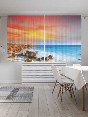 Комплект штор JoyArty Береговые грани Oxford DeLux 1.45x1.8 м (2 шт)